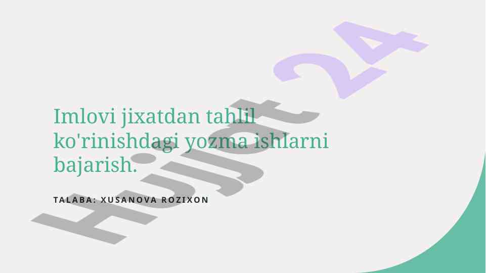 Imloviy Yozma Ishlarning Tahlili