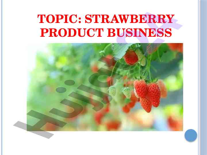 Strawberry product business insights and opportunities