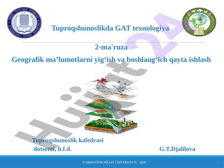 Geografik ma'lumotlarni yig'ish va qayta ishlash