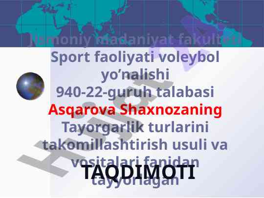 Yaxshi turishning ahamiyati va takomillashtirish usullari