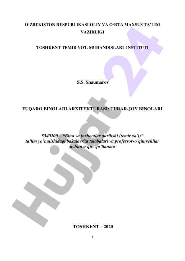 Fuqaro binolari arxitekturasi: turar-joy binolari