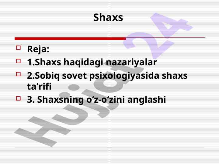 Shaxs psixologiyasi va nazariyalar tahlili