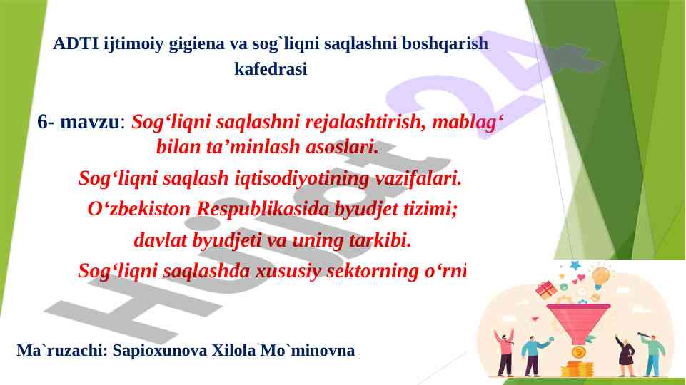 Sog‘liqni saqlashni rejalashtirish asoslari
