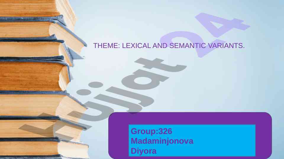 Lexical and semantic variants in text linguistics