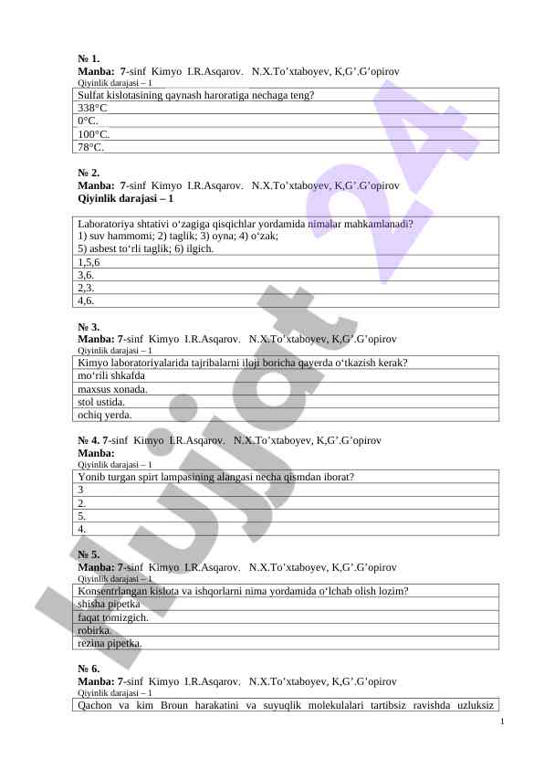 Kimyo laboratoriyalari uchun oʻquv materiallari