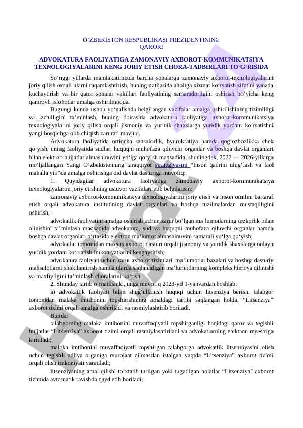 Zamonaviy axborot-kommunikatsiya texnologiyalari