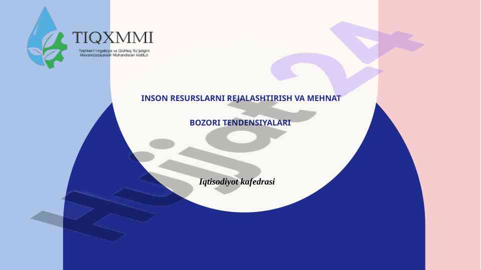 Inson resurslarini rejalashtirish va mehnat bozori tendencyalari