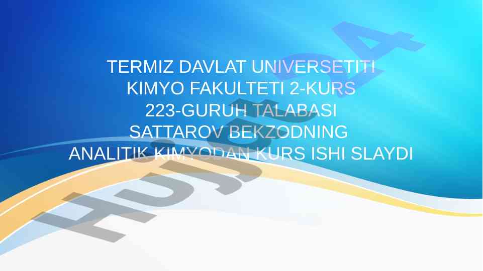 Fe(iii) ioni sulfasolitsil bilan aniqlash usuli